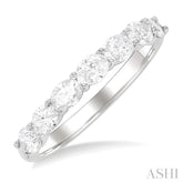1 Ctw East-West Oval Cut Diamond Fashion Band in 14K White Gold